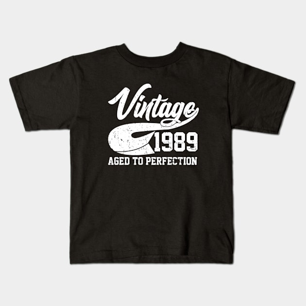 Vintage 1989 Aged To Perfection Kids T-Shirt by Zimmier